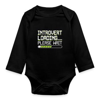 Introverted Gamer Declarer Calm - Organic Longsleeve Baby Bodysuit - black - Front