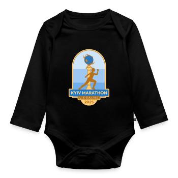 Kyiv Marathon – 2025 – Ukraine - Organic Longsleeve Baby Bodysuit - black - Front