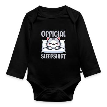Official Sleeper American Short Lover - Organic Longsleeve Baby Bodysuit - black - Front