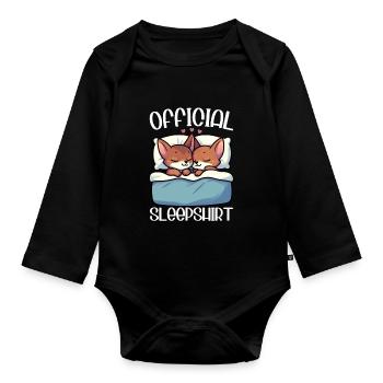 Officiel Sleeping House Abyssin Cats - Body Bébé bio manches longues - noir - Devant