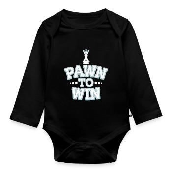 Chess humor lovers funny checkmate and checkmate - Organic Longsleeve Baby Bodysuit - black - Front