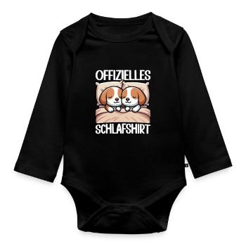 Official Sleep Shirt Beagle Pajamas Chill - Organic Longsleeve Baby Bodysuit - black - Front