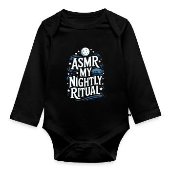 ASMR Saying Triggers Tingles Funny ASMR Gift - Organic Longsleeve Baby Bodysuit - black - Front
