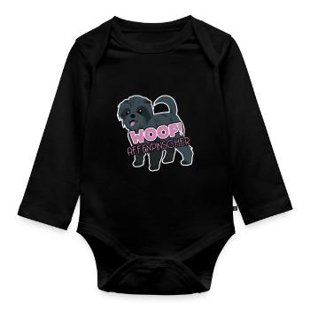 Woof Affenpinscher - Organic Longsleeve Baby Bodysuit - black - Front