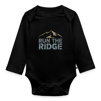 Running trails for trail running enthusiasts - Organic Longsleeve Baby Bodysuit - black - Front