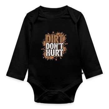 Running trails for trail running enthusiasts - Organic Longsleeve Baby Bodysuit - black - Front