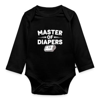 Elternschafts-humor Neue Väter Haben Zum Ersten - Baby Bio-Langarm-Body - Schwarz - Vorne