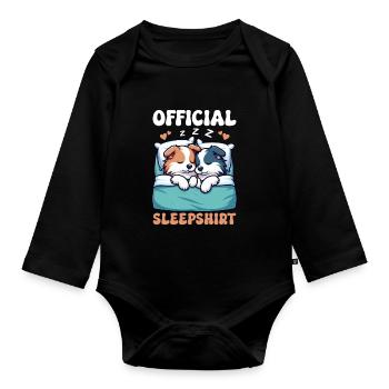 Official Sleeper Collie Lover Sleeps - Organic Longsleeve Baby Bodysuit - black - Front