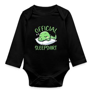 Official Sleeping House Crocodile Sleep Lovers - Organic Longsleeve Baby Bodysuit - black - Front