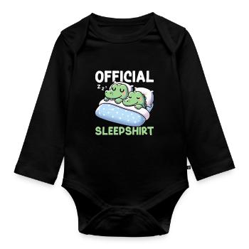 Official Sleeping House Crocodile Sleep Lovers - Organic Longsleeve Baby Bodysuit - black - Front