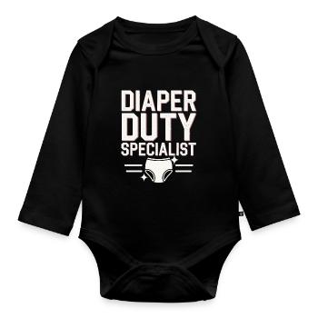 Elternschafts-humor Neue Väter Haben Zum Ersten - Baby Bio-Langarm-Body - Schwarz - Vorne