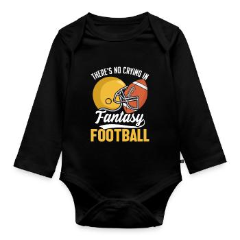 Il n’y a pas de pleurs dans le Fantasy Football Commish - Body Bébé bio manches longues - noir - Devant
