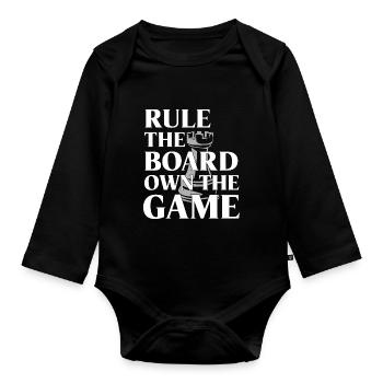 Chess Revival Movement Chess Lover Strategic - Organic Longsleeve Baby Bodysuit - black - Front