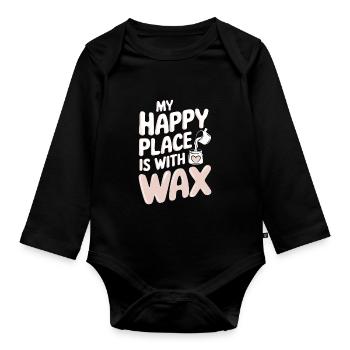 Handmade, creative candles to make yourself - Organic Longsleeve Baby Bodysuit - black - Front