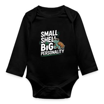 Turtle care for owners of - Organic Longsleeve Baby Bodysuit - black - Front