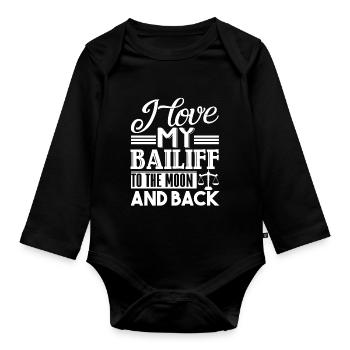 Bailiff I Love My Bailiff - Organic Longsleeve Baby Bodysuit - black - Front