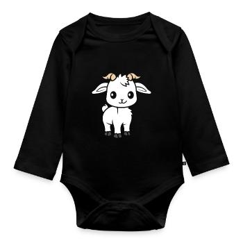 Ziegenbock - Baby Bio-Langarm-Body - Schwarz - Vorne