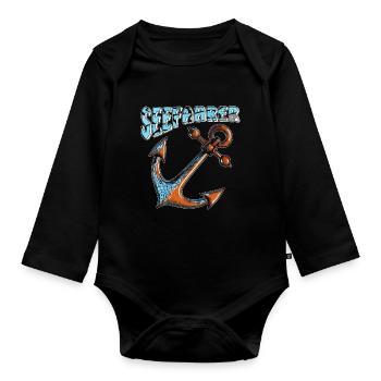 SCHIFFANKER SEEFAHRER - Baby Bio-Langarm-Body - Schwarz - Vorne