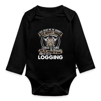 Logger Just Go Logging - Organic Longsleeve Baby Bodysuit - black - Front