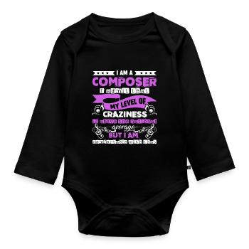 Composer I am A Composer - Organic Longsleeve Baby Bodysuit - black - Front