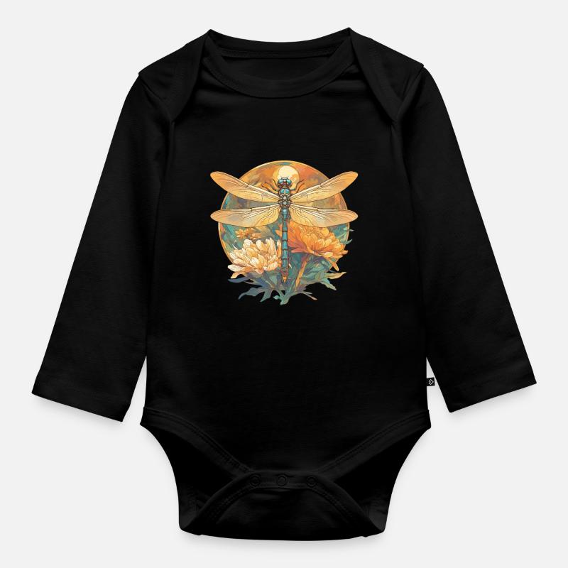 Libellen Libelle - Baby Bio-Langarm-Body - Schwarz