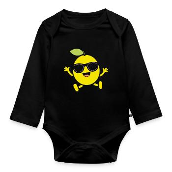 Lemon - Organic Longsleeve Baby Bodysuit - black - Front