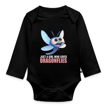 Libellen Libelle - Baby Bio-Langarm-Body - Schwarz - Vorne