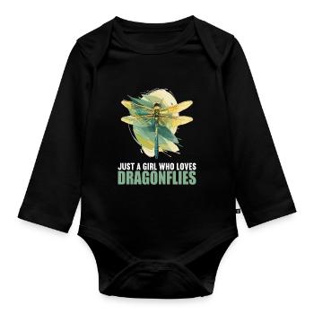 Libellen Libelle - Baby Bio-Langarm-Body - Schwarz - Vorne