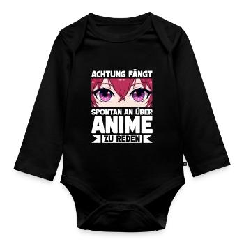 Anime Manga Otaku Japan Kawaii Waifu Anime Cosplay - Baby Bio-Langarm-Body - Schwarz - Vorne