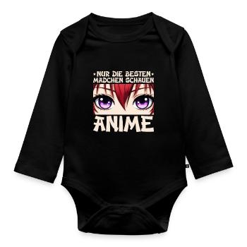 Anime Manga Otaku Japan Kawaii Waifu Anime Cosplay - Baby Bio-Langarm-Body - Schwarz - Vorne