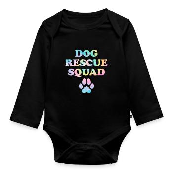 Dog Rescue Squad Dog Tie Dye Animal Activist - Body Bébé bio manches longues - noir - Devant
