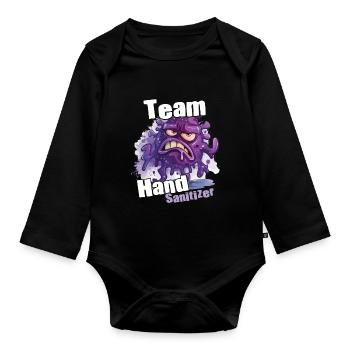Hand sanitizer Hand washing - Organic Longsleeve Baby Bodysuit - black - Front