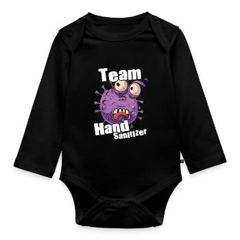 Hand sanitizer Hand washing - Organic Longsleeve Baby Bodysuit - black - Front