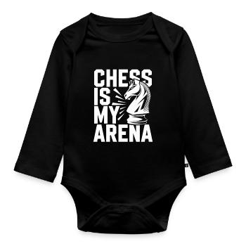 Chess Revival Movement Chess Lover Strategic - Organic Longsleeve Baby Bodysuit - black - Front