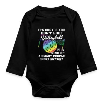 Volleyball Is Kind Of Smart People Sport Anyway - Organic Longsleeve Baby Bodysuit - black - Front