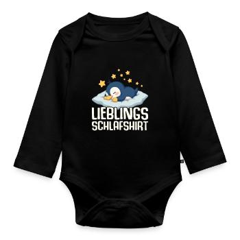 Favorite Sleep Shirt Late Riser Morning Grouches - Organic Longsleeve Baby Bodysuit - black - Front