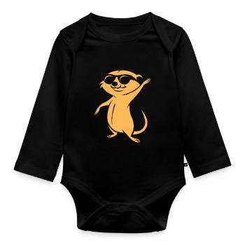 suricate - Body Bébé bio manches longues - noir - Devant