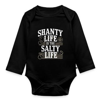 Sailors Sea Shanty Singing Ship Adventures - Organic Longsleeve Baby Bodysuit - black - Front