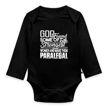 Paralegal God Made Paralegals - Organic Longsleeve Baby Bodysuit - black - Front