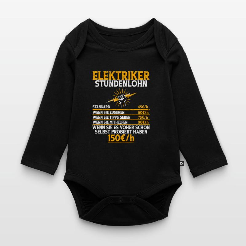 Electronics Technician Electrics Profession Volt Electrical Engineering Organic Longsleeve Baby Bodysuit