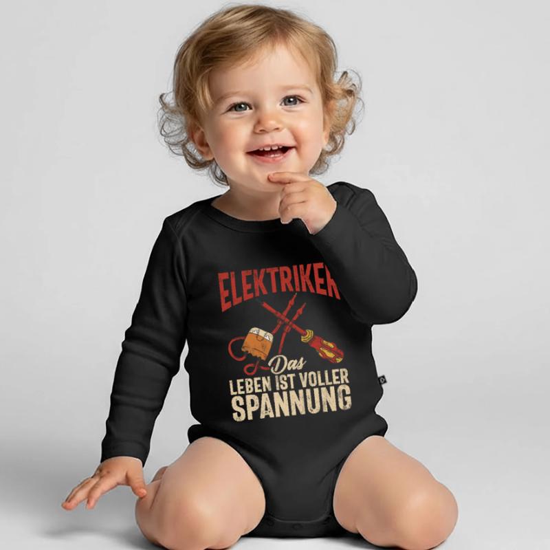 Electronics Technician Electrics Profession Volt Electrical Engineering Organic Longsleeve Baby Bodysuit