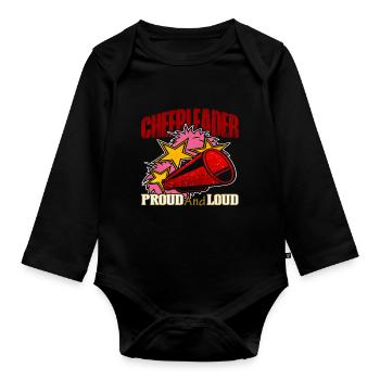 Cheerleader Proud And Loud - Organic Longsleeve Baby Bodysuit - black - Front