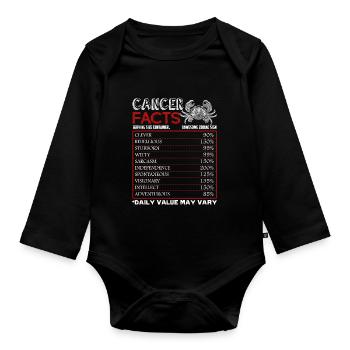 Cancer Facts Funny Horoscope - Organic Longsleeve Baby Bodysuit - black - Front