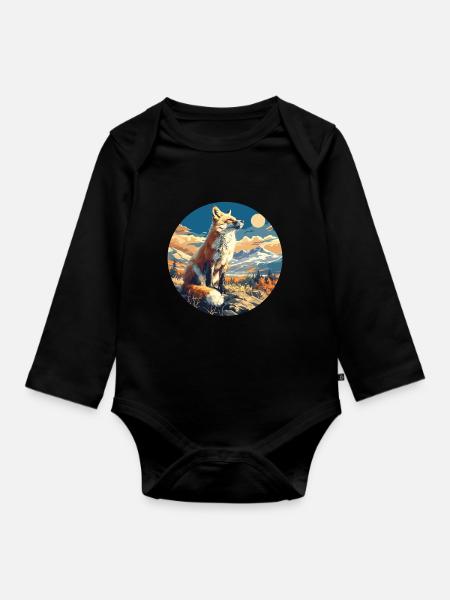 Füchse Fuchs - Baby Bio-Langarm-Body - Schwarz