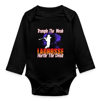 Trample The Weak Lacrosse Hurtle The Dead - Organic Longsleeve Baby Bodysuit - black - Front