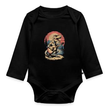 T. Rex Guitar - Organic Longsleeve Baby Bodysuit - black - Front