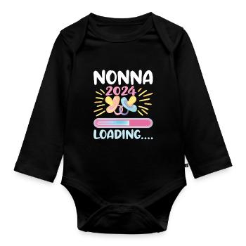 Nonna 2024 Chargement Mamie 2024 - Body Bébé bio manches longues - noir - Devant