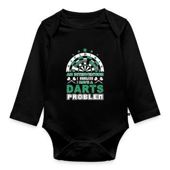 Darts I Have Darts Problem - Organic Longsleeve Baby Bodysuit - black - Front