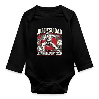 Jiu Jitsu Dad Wie ein normaler Dad, aber cooler - Baby Bio-Langarm-Body - Schwarz - Vorne