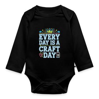 Bricolage avec des enfants, projets de bricolage et drôles - Body Bébé bio manches longues - noir - Devant